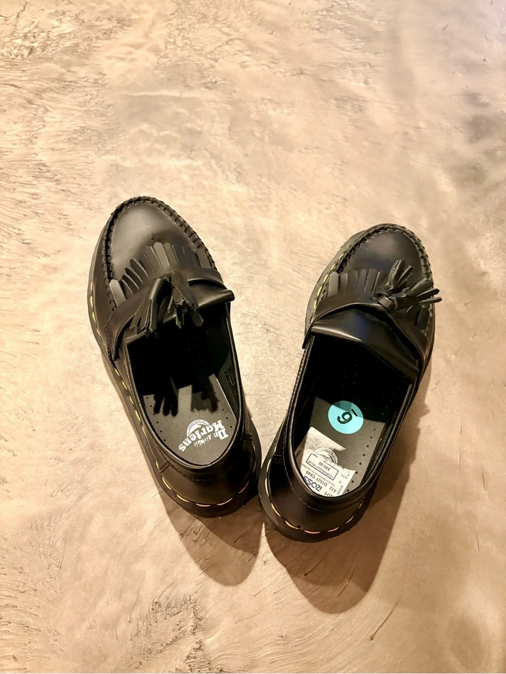 Dr. Martens Black Tassel Kilty Loafers. Size 6.